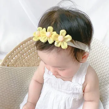 Flori Triple Copilul Bentita Fete Minunate Elastic Moale Hairband Copii Accesorii De Par Copii Sugari Coreean Foto Nou-Născuți Elemente De Recuzită