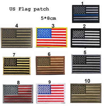 De înaltă Calitate Brodate Fir American Flag Patch-uri Brodate Patriotic statele UNITE ale americii Tactici Militare Patch Fier sau Coase la Orice articol de Îmbrăcăminte