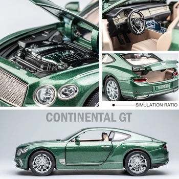 1:24 Bentley Continental GT Aliaj Model de Masina Diecasts Jucărie Simulare Metal Model de Masina de Sunet de Lumină de Colectare de Jucării pentru copii Cadou A117 5