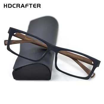 HDCRAFTER Ochelari Cadru de Lemn Optice baza de Prescriptie medicala Bărbați Pătrat Ochelari de sex Masculin Ochelari, Rame Ochelari de vedere Gafas Oculos 2020