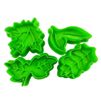 4BUC Pom de Crăciun Cookie-Cutter Matrite de Forma de Frunze din material Plastic Mucegai de Copt Fondant de Patiserie Decor Biscuiti Pistonul Timbru Instrumente de Bucatarie