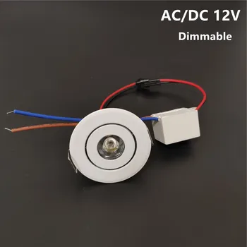 mini led downlight ac/dc 12v 1W spot luminos încastrat alb/negru/argintiu/Aur cu estompat driver dimensiunea găurii 42-45 mm