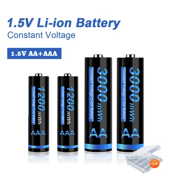 1.5 V AA + AAA Reincarcabile cu Litiu baterie 1.5 V AA 3000mWh / AAA 1200mWh 1.5 v baterii Li-ion pentru jucării control de la distanță