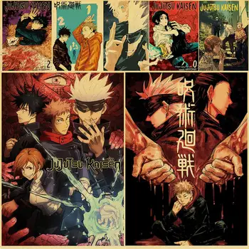 53 Seria Anime Poster Jujutsu Kaisen Hârtie Kraft Poster De Perete De Arta Pictura De Studiu Acasă Living Copil Cadou De Decorare Imagine