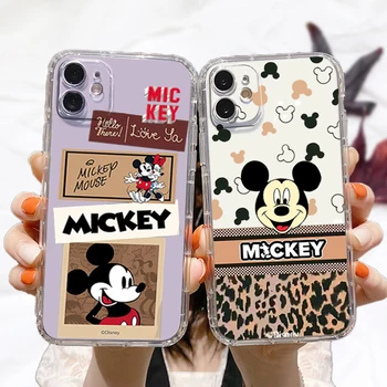 Capac Transparent de Lux Mickey Minnie Cool Telefon Caz Pentru Apple iPhone 14 13 12 11 Mini XS XR X Pro MAX 8 7 6 Plus SE 2020