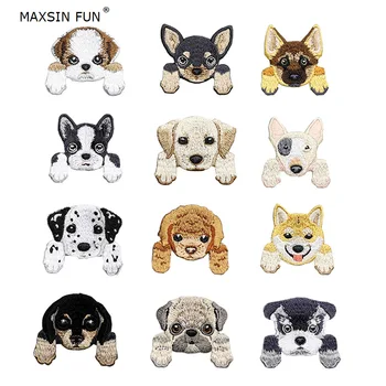 Maxsin de Brand joc Drăguț Chihuahua Shiba Dog Patch Copil Haine de Autocolante Mici Aplicatiile de Fier Pe Călește Rucsac Decor