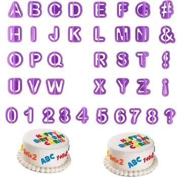 40 buc/set Alfabet Tort Matrite Plastic Cifră Scrisoare Fondante Mucegai Cookie Cutter Numărul Tort Mucegai de Copt Instrumente de Decorare 0