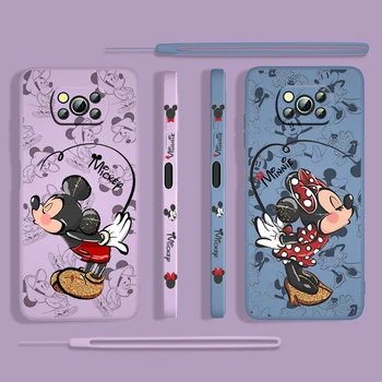 Mickey Iubesc pe Minnie Disney Pentru Xiaomi POCO X3 NFC F3 GT M4 M3 M2 C3 Pro X2 11 Ultra Silicon Lichid Stânga Coarda Caz de Telefon Funda