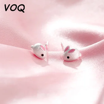 VOQ de Argint de Culoare Minunat Mouse-ul Mic de Pin Ureche pentru Femei, Cadou de Animale Mată Stud Cercel Coreea Style Bijuterii