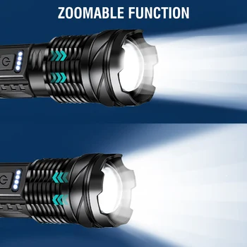 BORUiT A76 Zoom Lanterna LED-uri 7-Modul de Tip C Reincarcabila cu Zoom Lanterna Impermeabil Vanatoare Camping Felinar Portabil 3