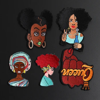 Moda Hip-Hop, Rock Fata de Patch-uri pentru Îmbrăcăminte Decor 3D Diy Punk Femeie Africană Regina Aplicatii de Înaltă Calitate, Ecusoane Brodate