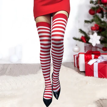 Crăciun Ciorapi cu Dungi Ciorapi Peste Genunchi Șosete Halloween Șosete Kawaii Femei Inalte Șosete Lolita Ciorapi