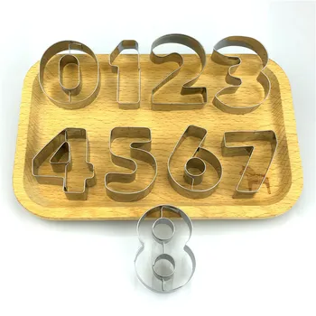 9Pcs/set Tăietori Cookie Matrite Puzzle Numere 0-8 Cifre arabe Drăguț Bomboane de Biscuiti Mucegai de Copt DIY Instrumente din Oțel Inoxidabil