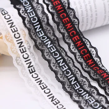5 metri 25mm FRUMOS Scrisoarea Imprimate Dantelă Panglică pentru Diy Meșteșug de Păr purta Geanta Accesorii de Îmbrăcăminte Decor Ornamente