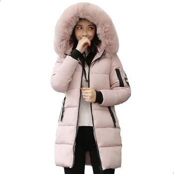 2021 nou cu gluga lung liber femei jacheta de iarna cu guler de blană cald gros hanorac bumbac căptușit de moda de sex feminin femei haina parka