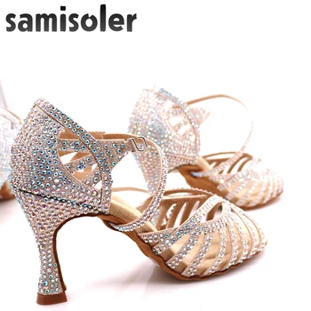 Samisoler rochie pantofi pentru femeie Pantofi de Dans latino Femei Satin Salsa Dans Pantofi Pentru Femeie Tango, Jazz dansurile de Bal pantofi femei 0