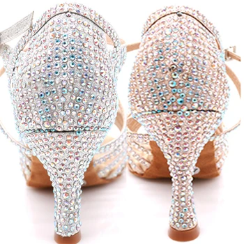 Samisoler rochie pantofi pentru femeie Pantofi de Dans latino Femei Satin Salsa Dans Pantofi Pentru Femeie Tango, Jazz dansurile de Bal pantofi femei 4
