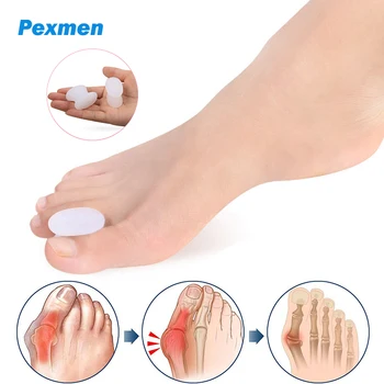 Pexmen 2 buc Gel Tep Separator de Silicon de la Picior Distantier Inflamație la picior Corector pentru a Corecta Degetul Mare și Scuti Dureri de Inflamație la picior se Suprapun Deget de la picior