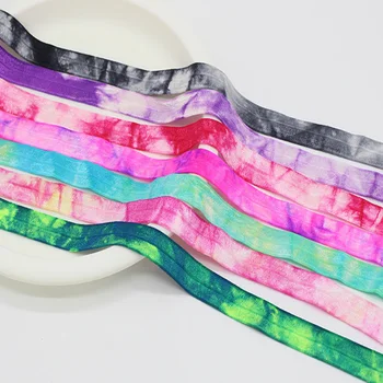 5Yard 15mm Tie Dye Banda Elastica Nylon Stretch Îmbrăcăminte Ornamente Îmbrăcăminte Sutien Accesorii Textile Acasă Decorare