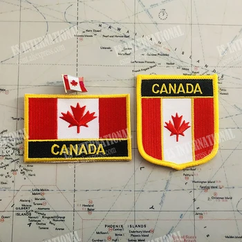 Canada Naționale, Drapelul Național Broderie Patch-Uri Insigna Scut De Formă Pătrată Pin Un Set Pe Pânză Banderola Rucsac Decor