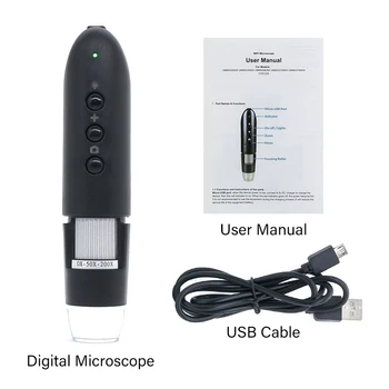 0.3 MP Wireless WIFI Microscop Digital Iluminat Industrial Inspecție Scalp Detector 200X 500X 800X 1000X 1600X Lupa 4