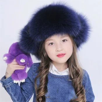 Vulpe Blană Pălării pentru Copii, Băieți și Fete Groase de Iarnă în aer liber Ureche Palarie Cald cu Clapeta de Copii ruși Trapper R12