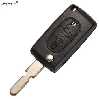 jingyuqin 3 butoane Auto Flip-Cheie Pentru Peugeot 406 607 Cheie de la Distanță Shell Înlocuiri CE0536 Cu Baterie Clip NE78 Lama