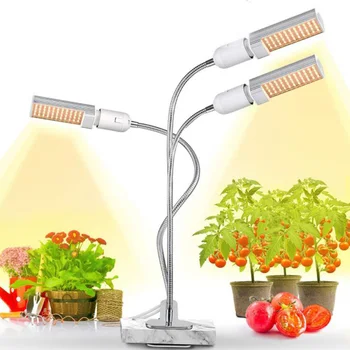 Full Spectrum 3 Cap Becuri Trei Capete Fito Titularul Lampă LED-uri Cresc de Lumină Lămpi USB timer growbox în Creștere cu efect de seră, Plante de interior