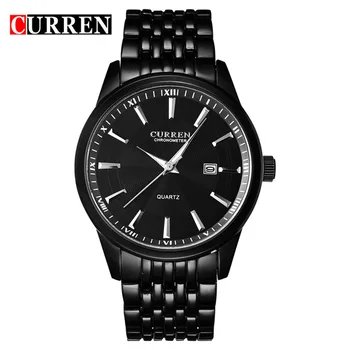De Lux de Top Cuarț Ceas de mână pentru bărbați CURREN Brand de Moda din Oțel Inoxidabil Oameni de Afaceri Negru Ceasuri Relogio Masculino 8052
