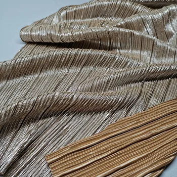 bronzing Argint zdrobit satin lucios tesatura plisata material de pânză DIY moda rochie material lucios 1 curte