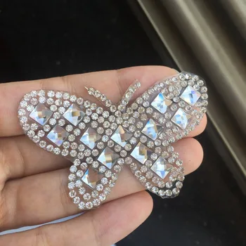 Spumant Fluture Stras Fier de Patch-uri pentru Imbracaminte Pietre De Diamant Negru de Fier pe Stick Aplicatiile Jersey
