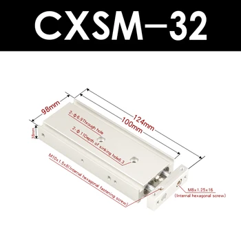 CXSM32 Dublu polul axiala a cilindrului CXSM 3210/15/20/25/30/35/40/45/50 s mici plictisesc cu magnetic set-top cilindru CXSM32-100S