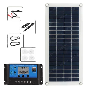 20W Panou Solar Kit Complet 12V USB de Încărcare de Celule Solare de Putere Portabil în aer liber Polisiliciu Tabără, Drumeții Telefon Călătorie RV Masina MP3