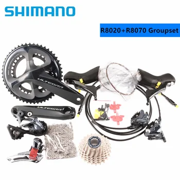 Shimano Ultegra R8020+R8070 R8000 2 x 11 Viteza Frana Disc Hidraulic Construi Kit Saboți de Biciclete ROAD Biciclete Groupset 0