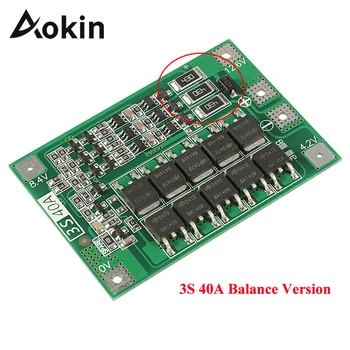 Aokin 3S 40A BMS 11.1 V 12.6 V 18650 Li-ion de Litiu, Încărcător de Baterie de la Bord de Protecție cu Echilibru Versiune pentru masina de Gaurit 40A Curent