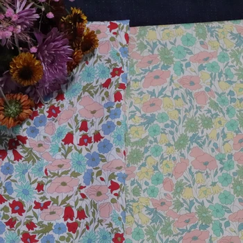 Poppy si daisy Florale 80 Tissun libertatea de Bumbac Poplin Material Pentru Copii Copii de Pânză de Cusut Rochii Fusta DIY Tipărite Designer