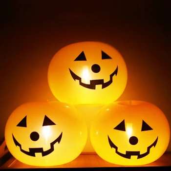5 buc Led-uri de Lumină în aer Baloane Latex Dovleac Baloane Petrecere de Halloween Decoratiuni pentru Exterior Interior Acasă Dovleac de Halloween Decor
