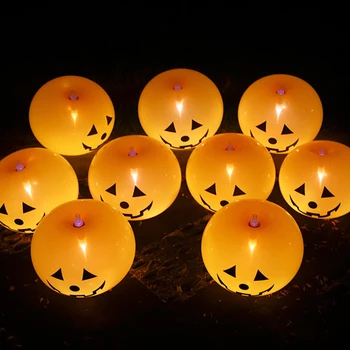5 buc Led-uri de Lumină în aer Baloane Latex Dovleac Baloane Petrecere de Halloween Decoratiuni pentru Exterior Interior Acasă Dovleac de Halloween Decor 2