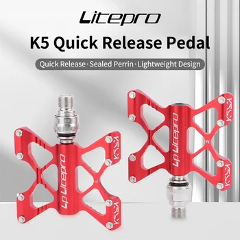 Litepro Quick Release Pedale Bicicleta Pliere Ultra-ușoară din Aliaj de Aluminiu MTB Biciclete Rutier Non-alunecare Pentru Brompton Fnhon Biciclete 0