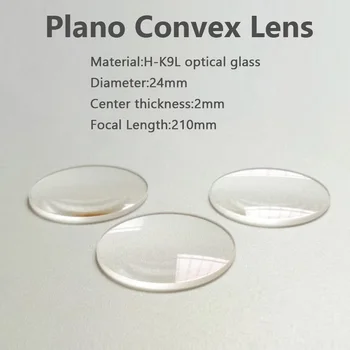 Distanța focală 210mm K9 Sticlă Optică Plano Lentile Convexe 24mm Dia Mărire Imagistica Lentile de Condensare Optica Experiment Lentes