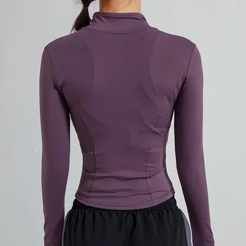 Yoga Crop Top Yoga Maneca Lunga Jachetă Femei 2021 Primavara-Vara Noi Sporturi care Rulează Cardigan Top Top Deportivo Mujer Camisetas 3