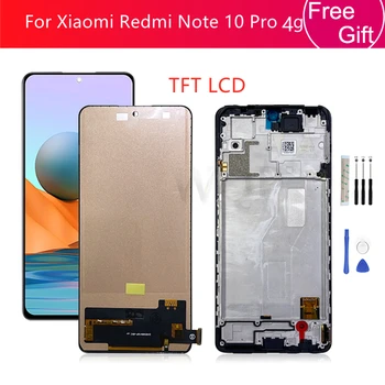 TFT Pentru Xiaomi Redmi Nota 10 Pro 4g Display LCD Cu Rama Touch Screen Digitizer Ansamblul Panoului M2101K6G Inlocuire Reparare par