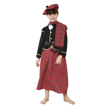 Tradițional Scoțian Băiat Costum Pentru Copii Tartan Haine De Halloween Carnaval De Purim Performanță Partid Show Națională A Vămilor 4