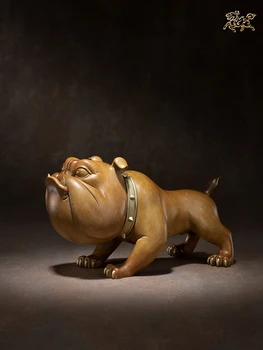 Chineză Alamă Bulldog Statuie Decor Acasă Cupru Din China De Artizanat Articole Pentru Mobilier Cadou De Afaceri