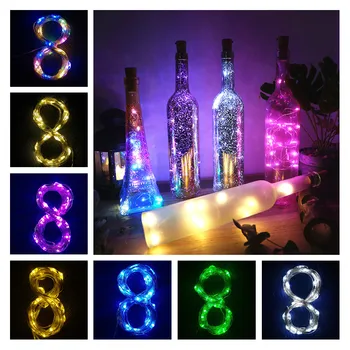 10BUC Sticla de Vin de Lumină LED-uri Lumini Șir de Sârmă de Cupru Zână Ghirlanda de Lumini Decoratiuni de Craciun pentru Casa Bar, Sala de Nunta Decor