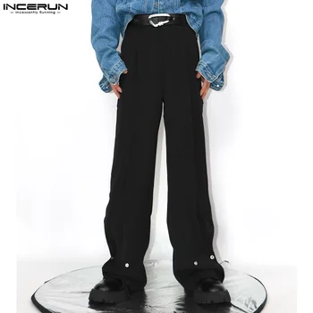 2022 Bărbați Pantaloni Culoare Solidă Butonul de Moda Streetwear Pantaloni Casual Barbati Vrac Buzunare Joggeri de Agrement Pantalon S-5XL INCERUN