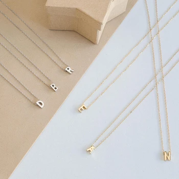 Design Simplu, 26 Inițială Pandantiv Colier Pentru Femei De Aur De Argint De Culoare Scrisoare Numele Cravată Colier Aniversare De Bijuterii Cadou