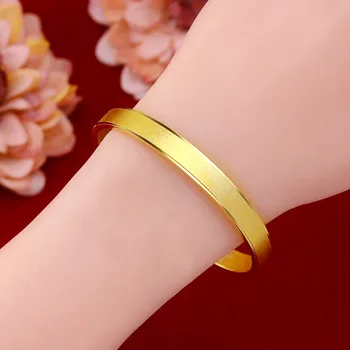 Moda coreeană 22k Aur Galben Brățară Bijuterii pentru Femei, Nunta, Logodna Declarație Brățări Brățări de Aur Cadouri Prietena