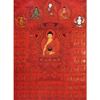 Tibetan Tanga Living Pictura Budist Tanga Sakyamuni Buddha Culturale Cadou