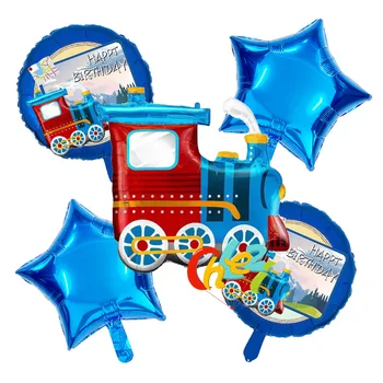 5pcs Tren cu Aburi Baloane 18 Inch Locomotiva Folie cu Heliu Ballon Boy Baby shower Globo Fericit Ziua de naștere Partidul Decor Jucarii Copii